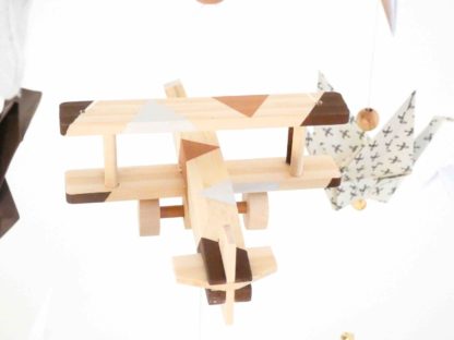 Mobile bébé avion, oiseaux origamis marron, beige et camel 21